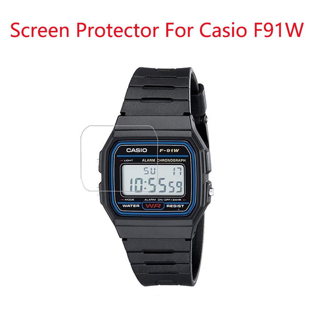ป้องกันหน้าจอสําหรับ Casio F-91W F91W ฟิล์มการ์ดความละเอียดสูง Anti-shock นาฬิกาอุปกรณ์เสริม Nano PE