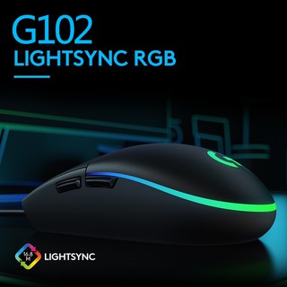 Logitech g102 bk lightsync gaming moues (black) ประกันศูนย์ 2 ปี