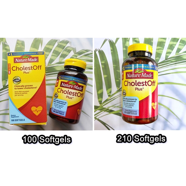 (Nature Made®) CholestOff Plus with Plant Sterols&Stanols 900 mg 100 or 210 Softgels คอเลสออฟ