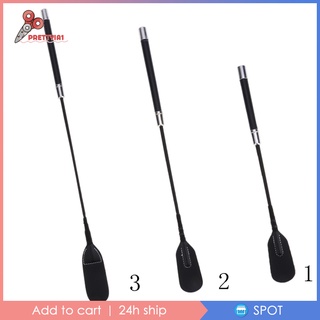 PU Leather Riding Crop Straight Leather Handle Flogger Horse Whip Black 35cm