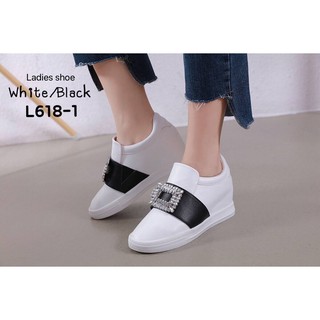 L618-1 รองเท้าผ้าใบหนังนิ่มทรงสวมslip on