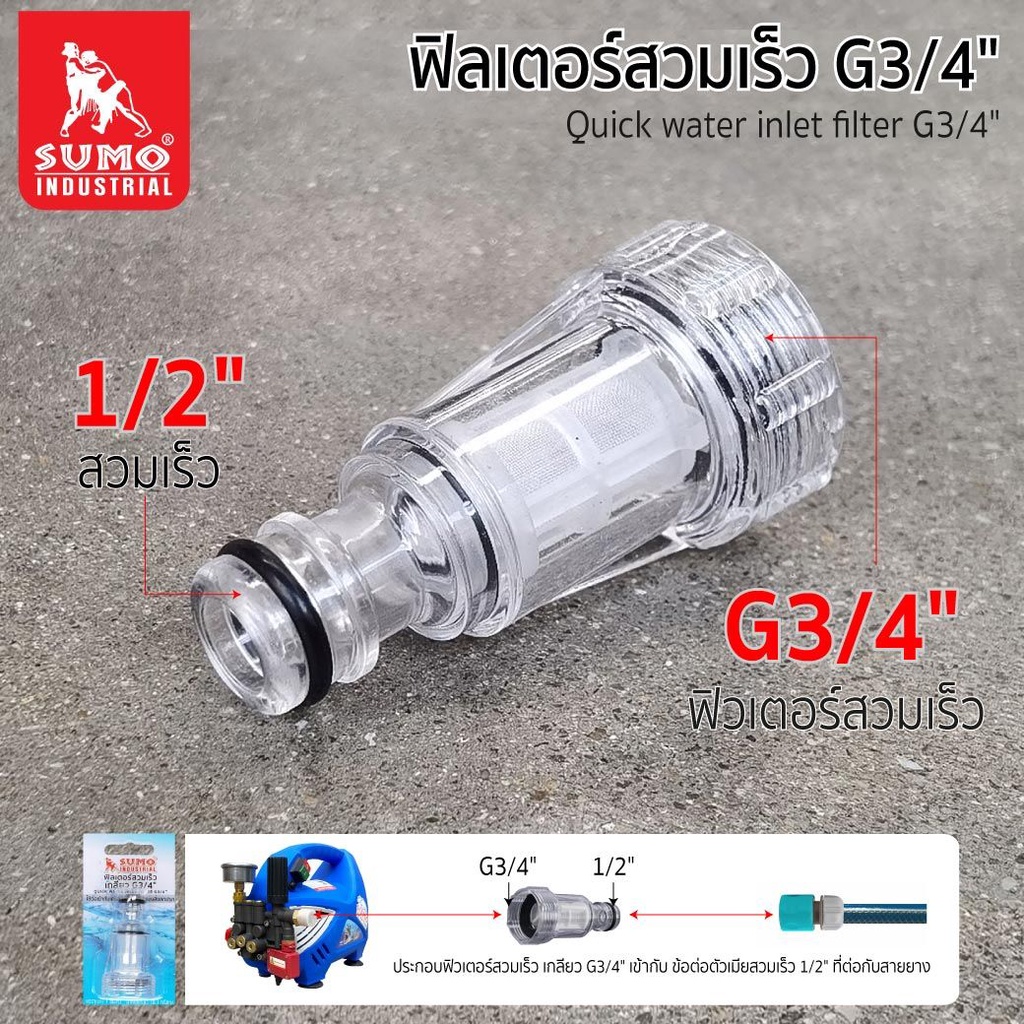 SUMO ฟิวเตอร์สวมเร็ว เกลียว G3/4" กรองน้ำ