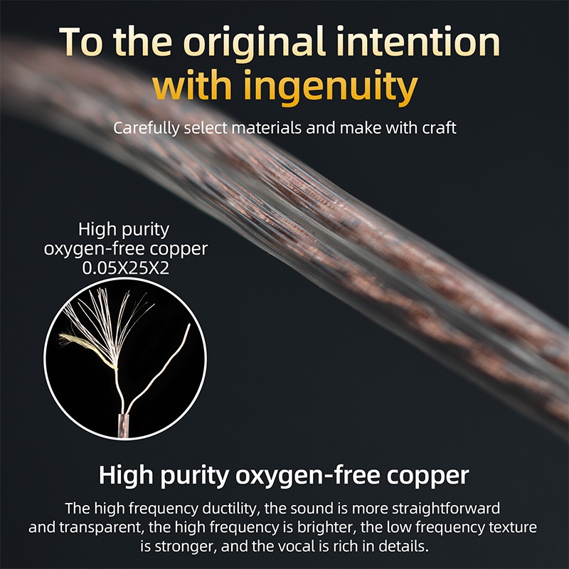 New KZ OFC cable High purity oxygen-free copper flat upgrade line 2Pin for ZS10 EDX EDC ZST ZSN ZEX Pro X