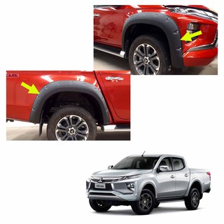 ชุดคิ้วล้อหมุด ทรงใหญ่ v.2 ใส่ มิตซูบิชิ ไทรทัน สีดำด้าน สำหรับ Mitsubishi L200 Triton MQ 4x2 4x4 ปี 2019-2020