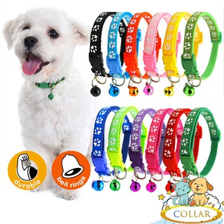 Pet Collar Dog Collar Cat Collar Puppy kitten Collar Footprint Nylon Reflective with Bells