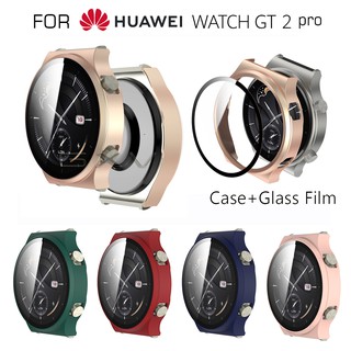 ราคาเคส พร้อมฟิล์มกระจกนิรภัย กันรอยหน้าจอ สำหรับ Huawei Watch GT2 Pro