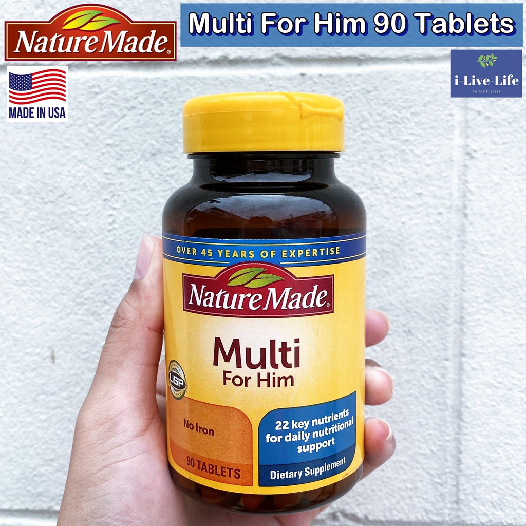 วิตามินรวม สำหรับผู้ชาย Multi For Him 90 Tablets - Nature Made