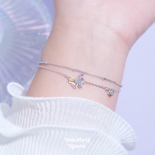 สร้อยข้อมือเงินแท้ 92.5% Mini Flutterfly 🦋✨💓 ส่งฟรี EMS !