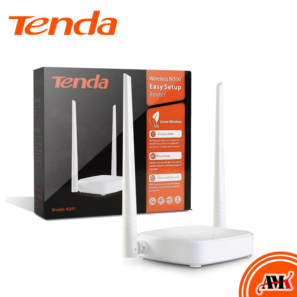 TENDA N301 WIRELESS ROUTER 300Mbps 2 ANTENNAS/ TENDA N300 WIRELESS/ TENDA การรับประกันอย่างเป็นทางกา