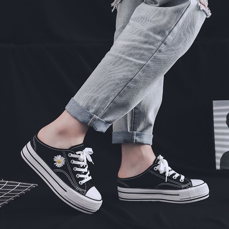 🔥มาใหม่ 🔥 ฤดูร้อนใหม่รองเท้ากีฬาผ้าใบทุกแบบของเกาหลี เปิดส้น 6 ซม.