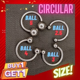 จิวเจาะ จมูก ปาก 316L Surgical Steel. "Circular Ball"