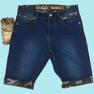 PantsStation68  กางเกงยีนส์ขาสั้น ผู้ชาย พิมพ์ลายทหารด้านใน AR N201