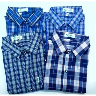ขายส่ง เสื้อเชิ้ตแขนสั้น ผ้าใส่สบาย ลายสก็อต เนื้อนิ่ม