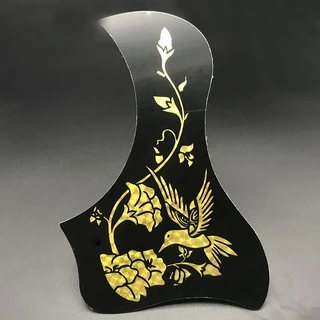 Acoustic Guitar Pickguard Bird Style Self-กาวCelluloid Pick Guard Phoenix Hummingbird สําหรับ 40" 41 "กีต้าร์พื้นบ้านสีทองสีเงิน