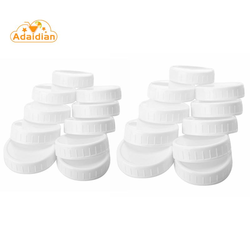 10 ชิ้น ฝาเก็บของพลาสติกแบบมีเส้นสำหรับขวด Mason Jar ขนาดมาตรฐาน 70 มม. ปากเรียบ