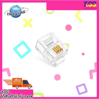 หัวสายโทรศัพท์ หัวโทรศัพท์ หัว RJ-11 LINK US-3011 Telephone PLUG Plug RJ11 (ตัวผู้โทรศัพท์ 4 ขา) 10 หัว/แพ็ค