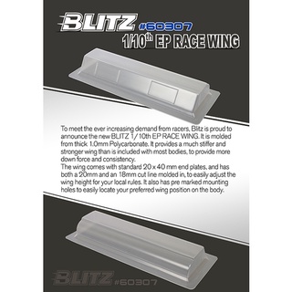 Blitz TC Wing สำหรับรถทัวริ่งขนาด1/10 แบบใส หนา1.0 มิล(1ชิ้น)