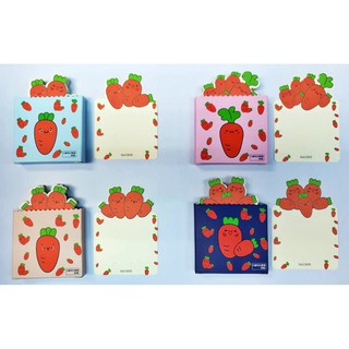 กระดาษโน้ตลายแครอทน่ารัก CARROT MEMOPAD แพ็ค 4