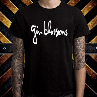 เสื้อยืดผ้าฝ้ายพิมพ์ลายขายดีเสื้อยืดแขนสั้น ผ้าฝ้าย พิมพ์ลายโลโก้ Gin Blosoms Rock Legend 2022