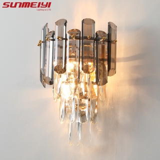 Sunmeiyi โคมไฟติดผนังสีเทาประดับห้องนอนสไตล์นอร์ดิก