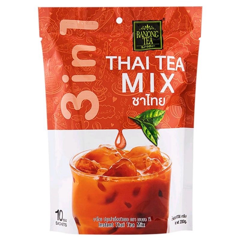 Work From Home PROMOTION ส่งฟรีชาไทยปรุงสำเร็จ Ranong Tea Instant Thai Tea Mix 200g.  เก็บเงินปลายทาง