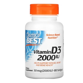 Doctors Best, Vitamin D3, 2000 IU, 180 Softgels