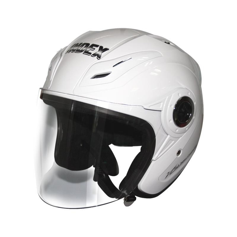 🔥HOT🔥 อินเด็กซ์ หมวกกันน็อกเต็มใบเปิดหน้า รุ่น TITAN4 สีขาว INDEX Helmet Open Face Model TITAN4 White Color