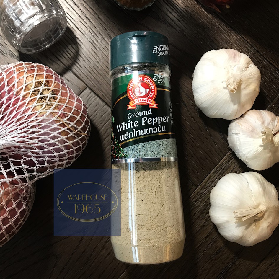 (110 g) พริกไทยขาวป่น ตรามือที่ 1 ง่วนสูน Nguan Soon Fine-quality Ground (Thai) White Pepper