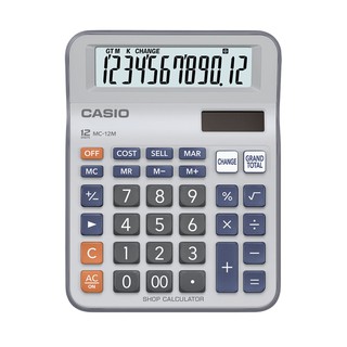 เครื่องคิดเลข สีเงิน คาสิโอ MC-12M Casio Silver Calculator MC-12M