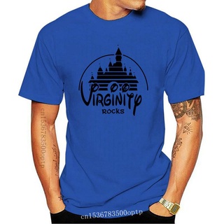 [S-5XL] เสื้อยืด พิมพ์ลาย Virginity Rocks สีดํา สําหรับผู้ชาย