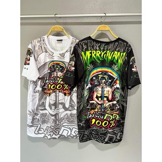 เสื้อยืดสกรีนลาย ไม่ทิ้งกัญ 100%