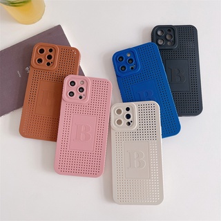 เคส For Iphone 11 12 13 Pro Max Xr X Xs Max 7 8 Plus เคสซิลิโคน ช่องระบายอากาศ กล้อง ปกป้อง เคสไอโฟน 13 pro max Case Iphone 12 pro max