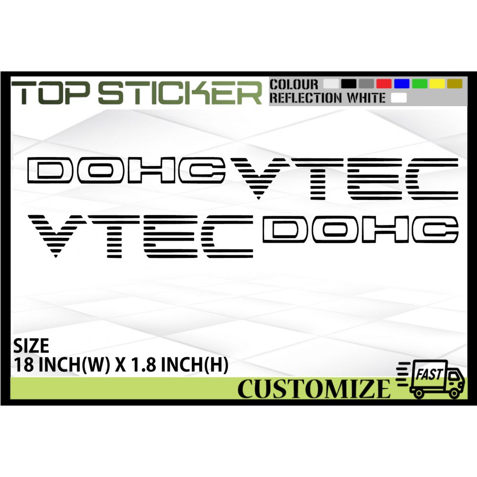 2 ชิ้น ซ้าย&ขวา VTEC DOHC TYPE 3 สติ๊กเกอร์ HONDA CITY CIVIC ACCORD JAZZ CRZ HRV CRV MUGEN