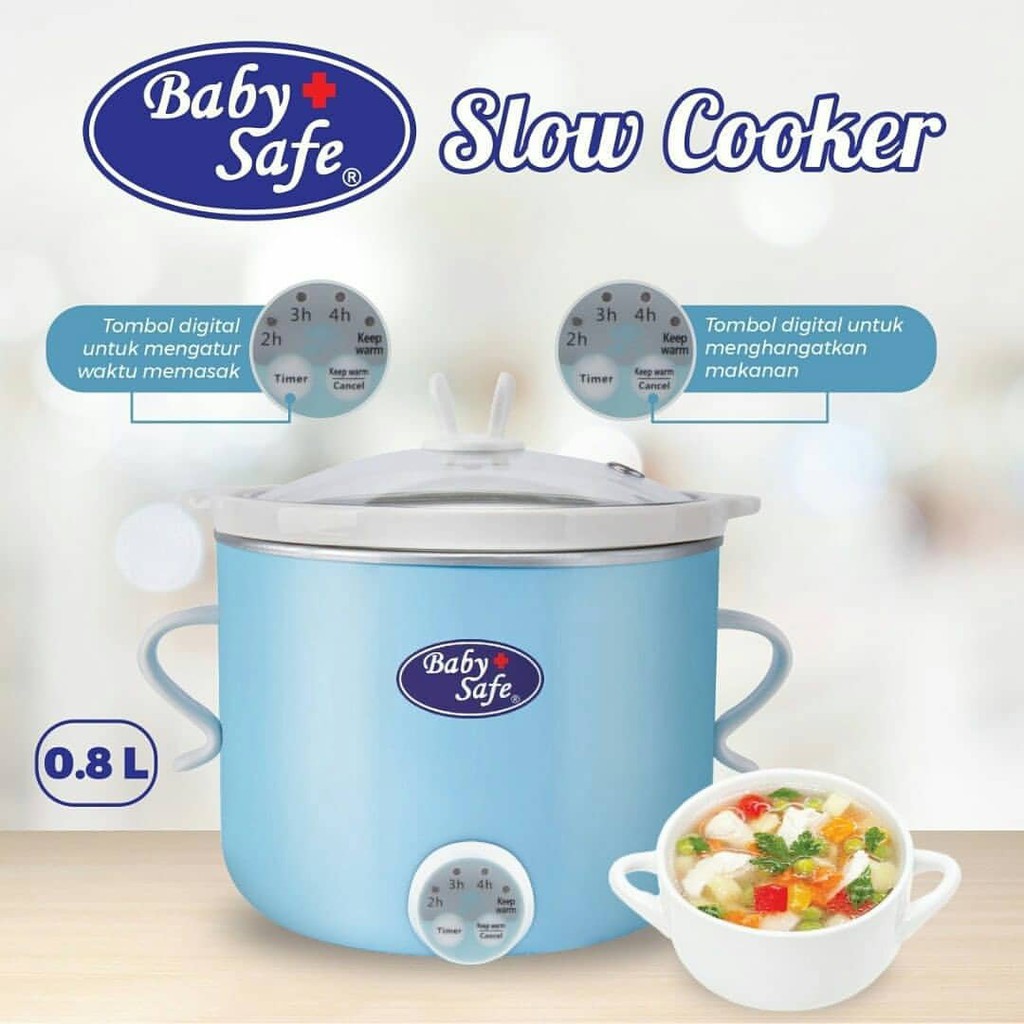 ❤Babyyank❤ Baby Safe Digital Slow Cooker LB007 เครื ่ องครัวเด ็ ก 0.8l - สีฟ ้ า