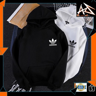 Adidas เสื้อกันหนาวลําลอง แขนยาว มีฮู้ด พิมพ์ลาย แบบสวมหัว ลําลอง แบบหนา สําหรับคู่รัก