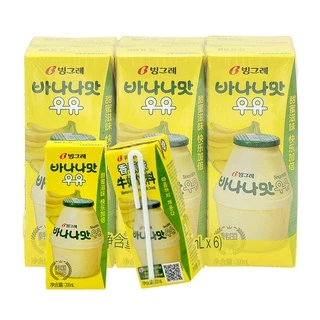 (PACK) BINGGRAE FLAVORED MILK DRINK บิงเกร เฟลเวอร์ มิลค์ ดริ้งค์ (นมยูเอชที รสผลไม้) แพ็ค x 6 กล่อง