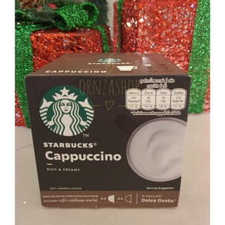 STARBUCKS® Cappuccino กาแฟแคปซูลสำหรับเครื่องชงกาแฟ Dolce Gusto 1กล่อง มี 12แคปูล สำหรับเครื่องดื่ม 6ที่