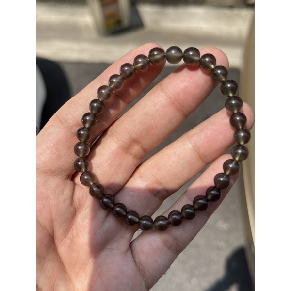 Natural moldavite 6 MM ข้อมือสะเก็ดดาวแท้ (10g Approx)