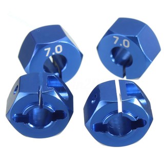 RC Blue Aluminum 7.0 Wheel Hex 12mm Drive with Pins Screws 4P HSP HPI Tamiya Ca