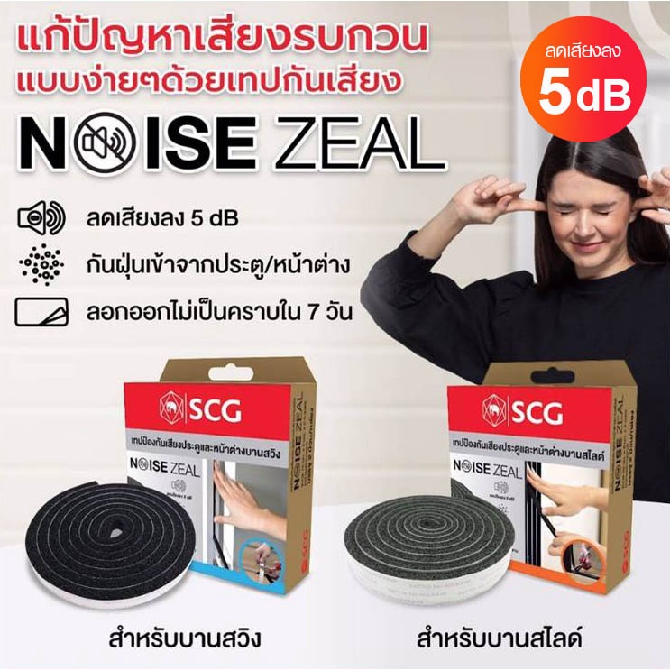 เทปป้องกันเสียงประตู-หน้าต่าง SCG Noise Zeal เทปกันเสียง ติดตั้งได้เอง ง่ายสะดวก