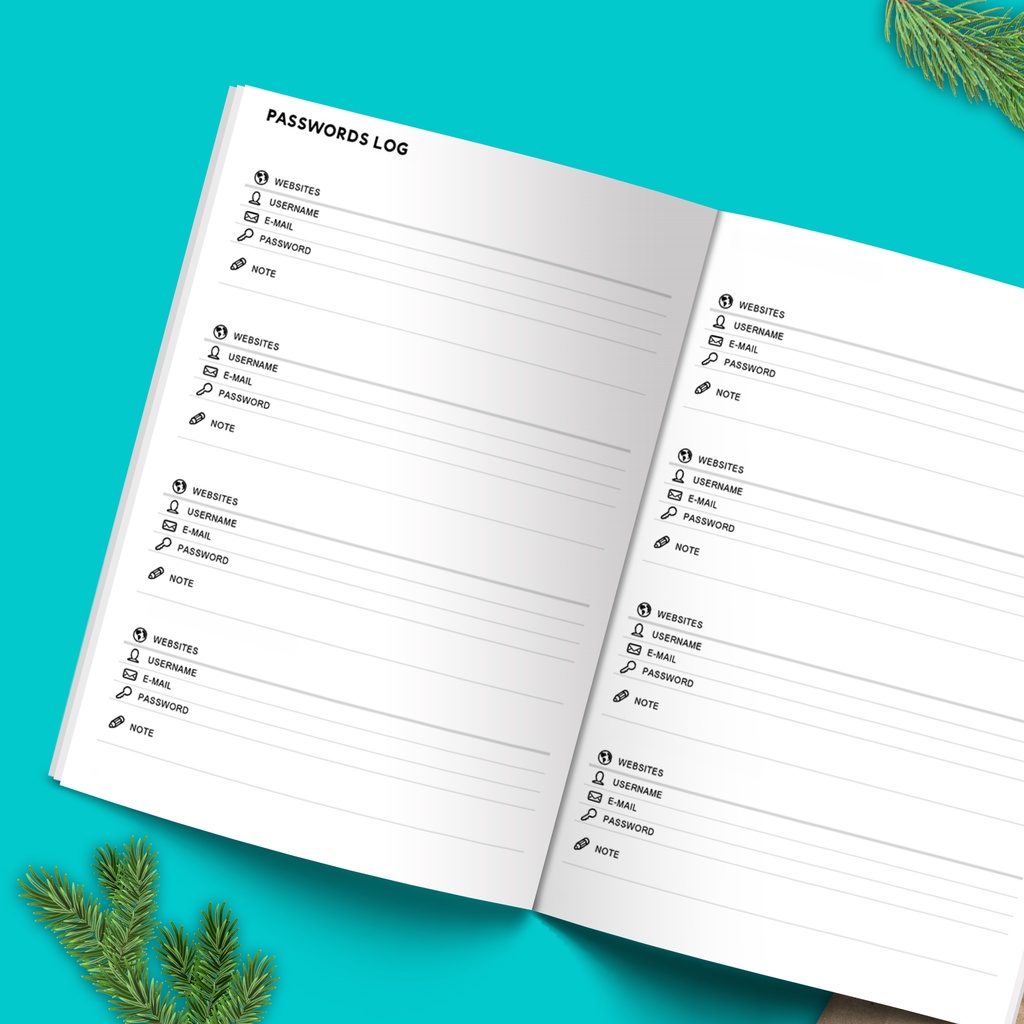 PASSWORD BOOK v1 สมุดจดบันทึกพาสเวิร์ด