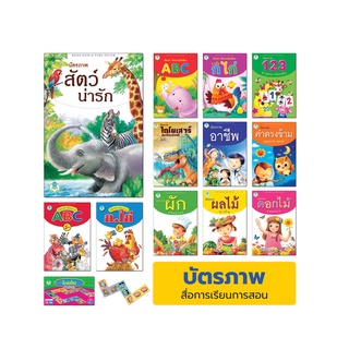 Book World Flash Card สื่อการเรียนรู้  บัตรภาพ สัตว์น่ารัก ไทย-อังกฤษ พร้อมคำกลอน (แยกเรื่องได้ 13 เรื่อง)