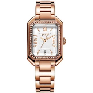 JULIUS WATCH JA990 สีโรสโกลด์ (ROSEGOLD) นาฬิกาข้อมือผู้หญิง แบรนด์เกาหลี แฟชั่นฮิตของแท้ สายสแตนเลส