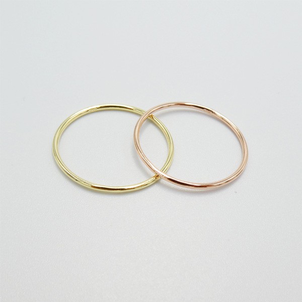 แหวนเงินแท้ 92.5% ลวดตัน1มิล ชุบทอง ชุบRose Gold อันเล็กๆ แบบเรียบๆ ขนาดกระทัดรัด แต่ปังเว่อร์