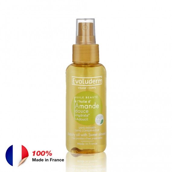 ออยทาผิวขาว Evoluderm Beauty Oil With Sweet Almond - 100ml กลิ่นหอมอัลมอนด์