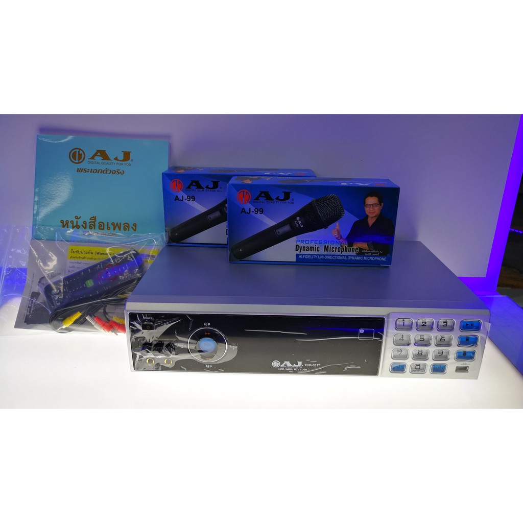AJ เครื่องเล่นคาราโอเกะ รุ่น TKR-311T   บรรจุเพลงลิขสิทธิ์แท้จากค่ายเพลง GMM, RS, RMS กว่า 9,000 เพล