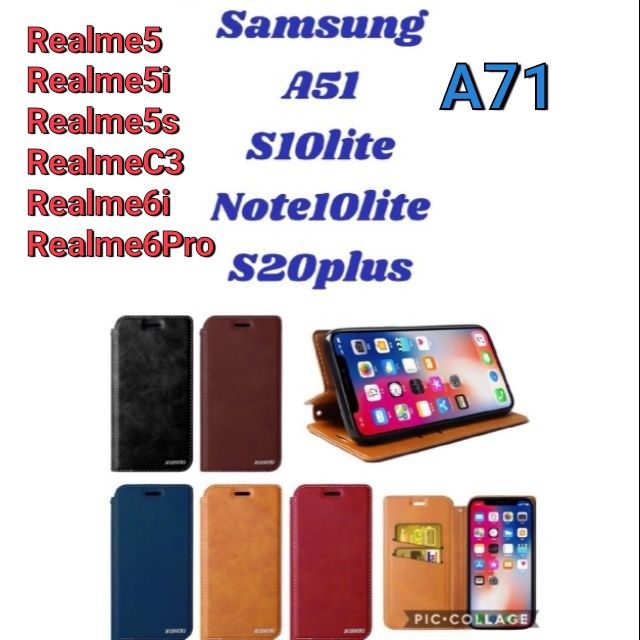 Realme​C11เคสฝา​พับ​XUN For Galaxy S10Lite​/A11/A51/A71​/Note10Lite/S20Plus/Realme​5​/5i/Realme​6i​/5s​/C3/Realme6Pro