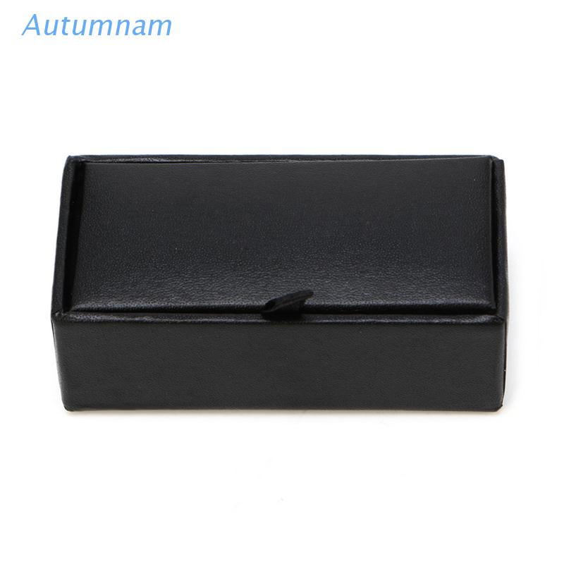 Autu กล่องเคสหนังเทียมสําหรับใส่จัดเก็บแหวนเนคไทสําหรับผู้ชาย
