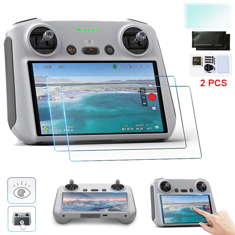 ฟิล์มกระจกนิรภัย 9H HD พร้อมฟิล์มป้องกันหน้าจอ อุปกรณ์เสริม สําหรับโดรน DJI MINI 4 PRO Air3 MAVIC 3 PRO MINI 3 PRO DJI RC 2 RC 2 ชิ้น