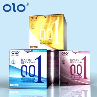 olo ถุงยางบางเฉียบ 001 มีให้เลือกสามแบบ 1กล่องมี10ชิ้น ขนาดไซส์ 52มม (สินค้าพรอมส่ง)